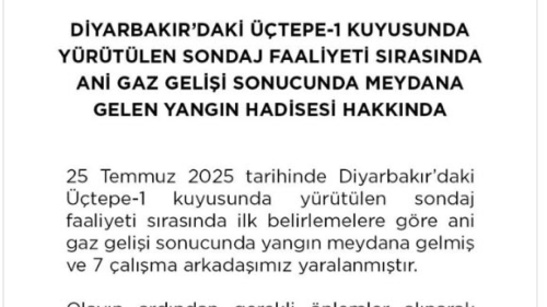 Diyarbakır’da petrol sondaj kuyusunda patlama; 7 yaralı
