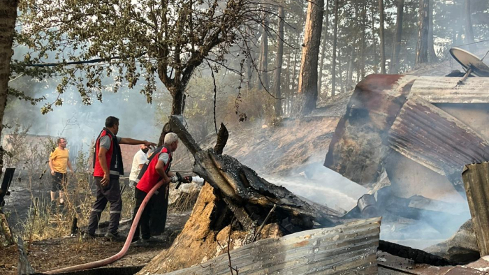 Mudurnu'da atıl kümeste çıkan yangın ormana sıçradı; alevler büyümeden söndürüldü